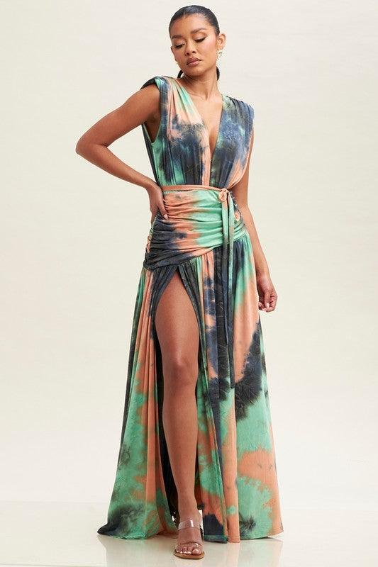 JERSEY RUCHED MAXI DRESS - PRIVILEGE 