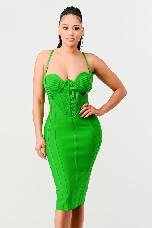 CORSET BANDAGE DRESS - PRIVILEGE 