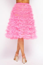 TULLE TIERED MIDI SKIRT - PRIVILEGE 