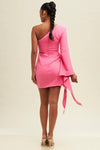 CAPE ONE SHOULDER DRESS - PRIVILEGE 