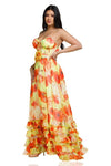 Yellow Poppy Maxi Dress - PRIVILEGE 