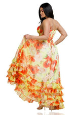 Yellow Poppy Maxi Dress - PRIVILEGE 