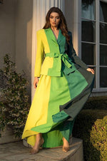 Green Gradation Color Block Two Piece Set - PRIVILEGE 