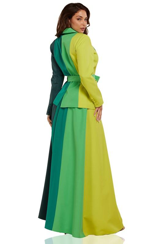 Green Gradation Color Block Two Piece Set - PRIVILEGE 