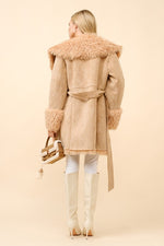 Mid Length Fur Belted Coat