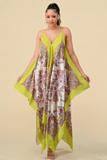 SCARF PRINT CAMI MIDI DRESS - PRIVILEGE 