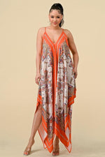 SCARF PRINT CAMI MIDI DRESS - PRIVILEGE 