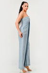 Casual Strapless Denim Jumpsuit - PRIVILEGE 