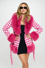 SHERPA  CHECK FUR COAT