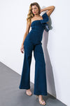 DENIM WIDE LEG JUMPSUIT - PRIVILEGE 