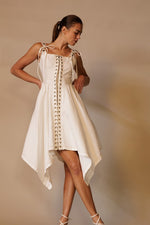 SLEEVELESS FRONT LACEUP CORSET DRESS - PRIVILEGE 