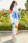 Stunning White Multi Floral Pants and Blazer Suit - PRIVILEGE 