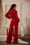 CROCHET TOP LONG SLEEVE JUMPSUIT