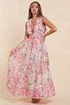 Fuchsia Bloom Goddess Maxi Dress