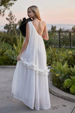 Ethereal Elegance White Maxi Dress With large flower detail