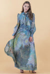 WIMSICAL BLUE DESIGNER INSPIRED MAXI DRESS