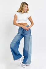 High Rise Two-Tone Wide Leg UPSIDE JEANS