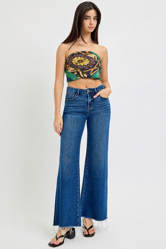 TUMMY CONTROL HIGH RISE WIDE JEANS