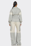 Asymmetrical Heather Grey Zip-Up Tracksuit CROP JACKET