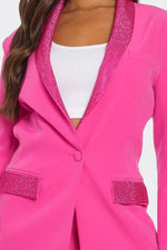 RHINESTONE DETAIL HOT PINK TWO PIECE SET