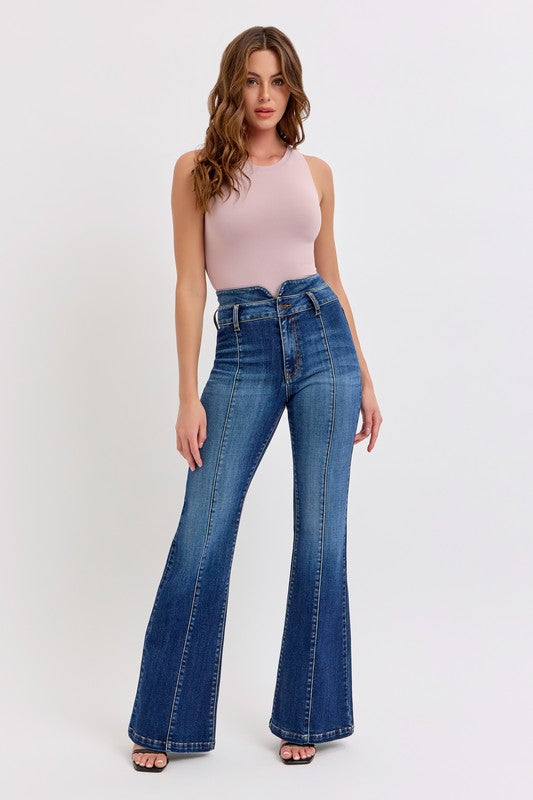 Super High Double WAISTBAND Flare JEANS