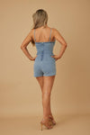 STONE DETAIL ROMPER DENIM