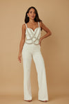 THICK RHINESTONE BAND LAYER JUMPSUIT