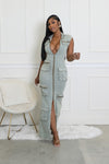 CARGO DENIM DRESS