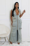 CARGO DENIM DRESS