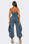 Corset Denim Drawstring Jumpsuit