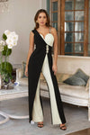 OPEN SLIT JEWEL STONE DETAIL JUMPSUIT