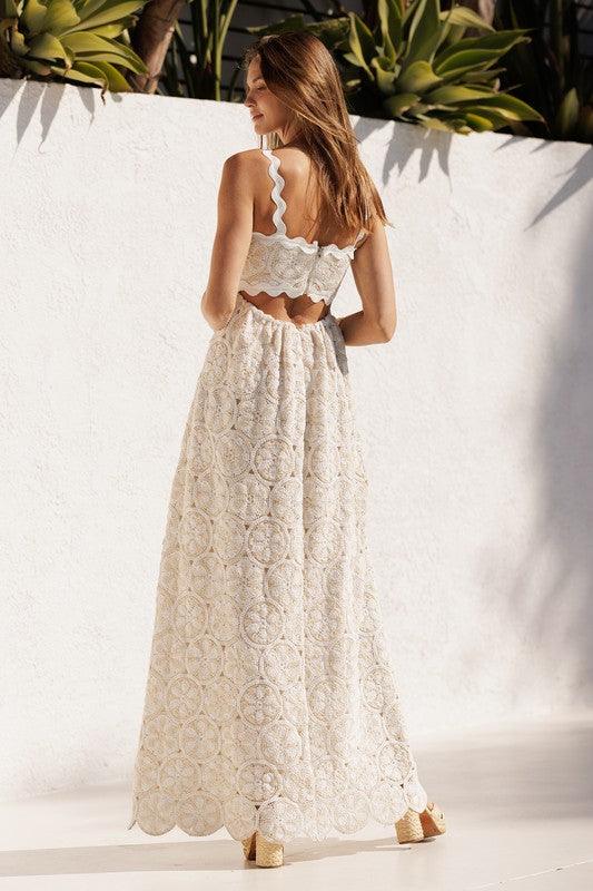 Scallop Tank Crotchet Maxi Dress