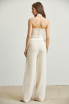 RIBBED CHANEL INSPIRED KNIT GOLD BUTTON TOP PANT 2-PC SET