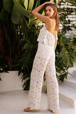 Floral Crochet Straight Pants AND TOP SET