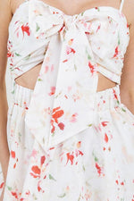 FLORAL TIERED TIE FRONT SMOKED BACK MAXI DRESS