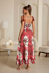 SHOE TIE PRINTED MAXI DRESS