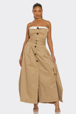 Chic Reinvented Trench Maxi  tube Dress