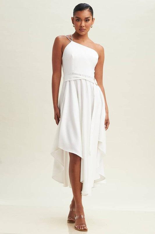 LINEN SCARF HEM ONE/S MIDI DRESS - PRIVILEGE 