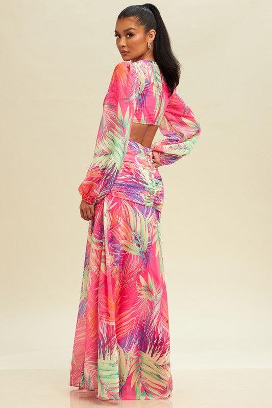 OPEN BACK DETAIL MAXI DRESS - PRIVILEGE 