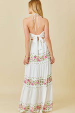 Floral Print Front Tie Maxi Dress