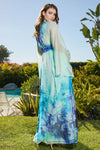 BLUE PRINT MAXI V-NECK FLOWER PRINT - PRIVILEGE 