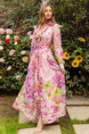 VINTAGE PRINT MAXI DRESS WITH BRA