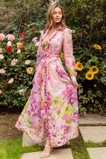 VINTAGE PRINT MAXI DRESS WITH BRA