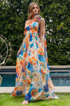 ONE SHOULDER FLORAL MAXI DRESS