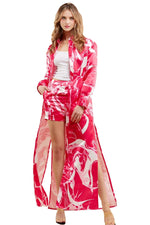 TWO PIECE SATIN LONG MAXI DRESS WITH SHORTS - PRIVILEGE 