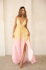 CRISS CROSS BACK FLOWEY MAXI DRESS - PRIVILEGE 