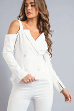 CUTOUT SLEEVED SUIT 2PC SET - PRIVILEGE 