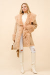 Mid Length Fur Belted Coat