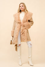 Mid Length Fur Belted Coat