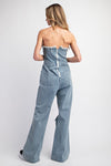 TUBE DISTRESSED DENIM JUMPSUIT - PRIVILEGE 